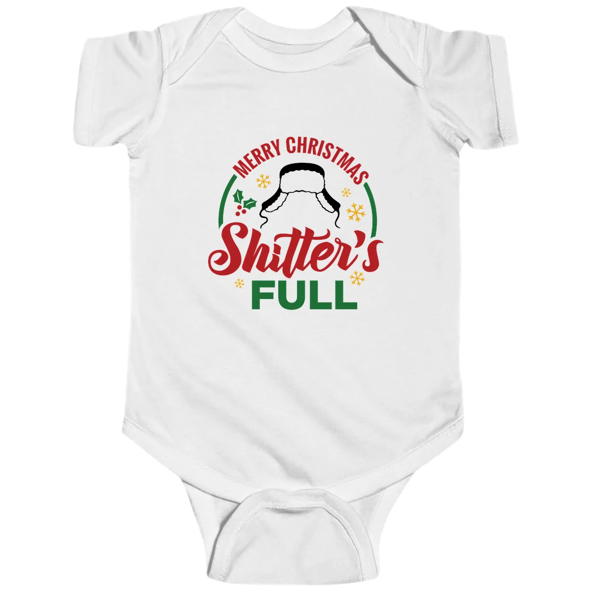Christmas Shitter's Full Graphic Baby Onesie in White